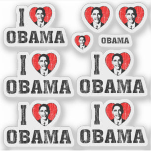I Love Heart Obama Contour Cut Set Sticker