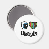 I Love (Heart) Okapis Magneet (Voorkant / Achterkant)