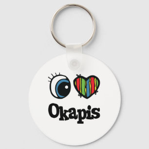 I Love (Heart) Okapis Sleutelhanger