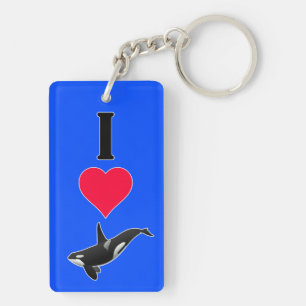 I Love (Heart) Orca Killer Whales Cute Zee Life Sleutelhanger