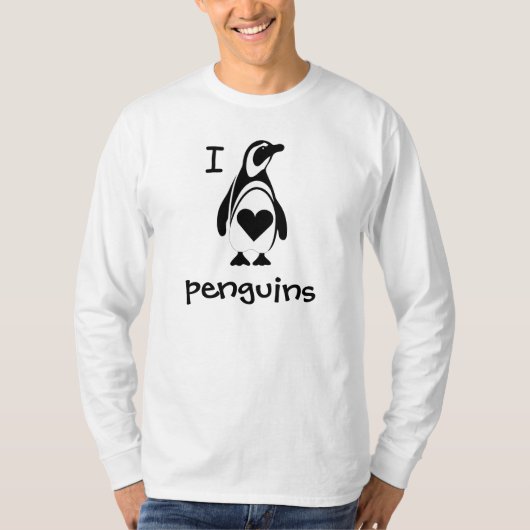 I Love Heart Penguins T-shirt (Voorkant)