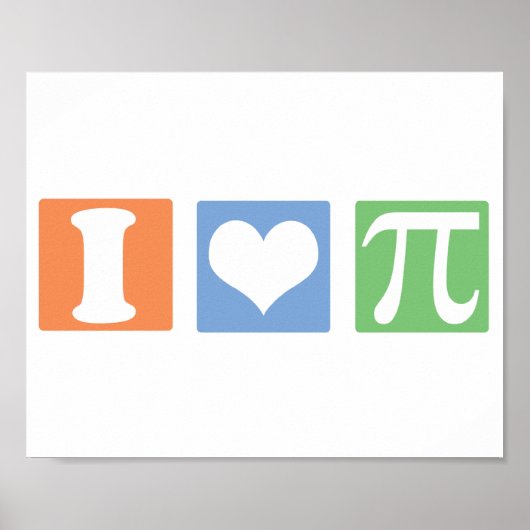 I Love (Heart) Pi Poster (Voorkant)