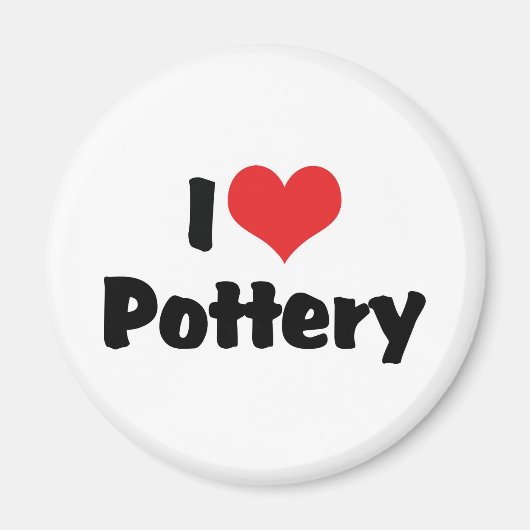 I Love Heart Pottery - Clay Lover Magneet (Voorkant)