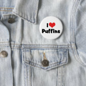 I Love Heart Puffins Ronde Button 5,7 Cm (In situ)