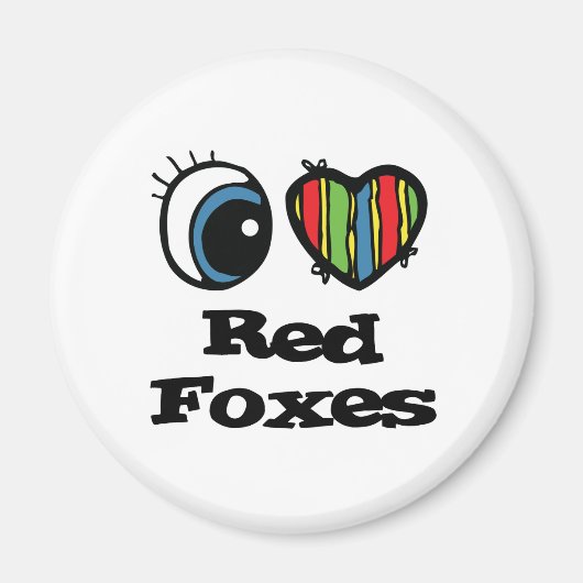 I Love (Heart) Red Foxes Magneet (Voorkant)