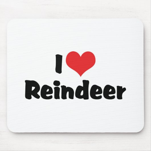 I Love Heart Reindeer Muismat (Voorkant)