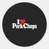 I Love Heart Rk Chops  Ronde Sticker (Voorkant)