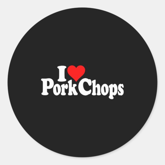 I Love Heart Rk Chops  Ronde Sticker (Voorkant)