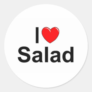 I Love (Heart) Salad Ronde Sticker