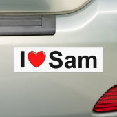 I Love (Heart) Sam Bumpersticker (Op auto)