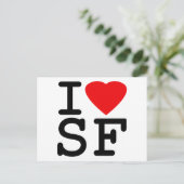 I Love Heart San Francisco Briefkaart (Staand voorkant)