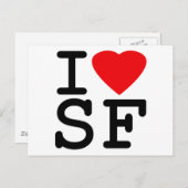 I Love Heart San Francisco Briefkaart (Voorkant / Achterkant)