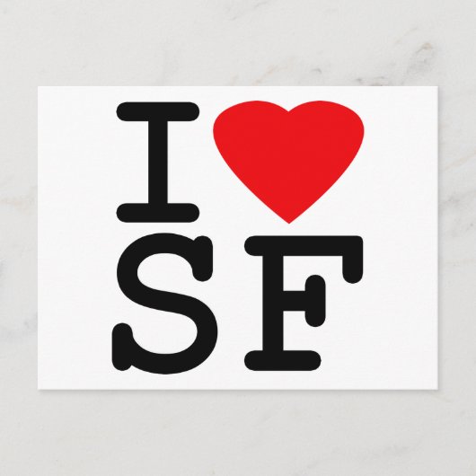 I Love Heart San Francisco Briefkaart (Voorkant)