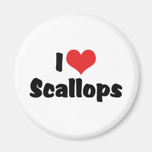 I Love Heart Scallops Magneet