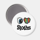 I Love (Heart) Sloths Magneet (Voorkant / Achterkant)
