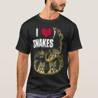 I Love Heart Snakes  Reptile Lovers Snake lover T-shirt