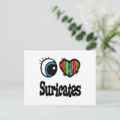 I Love (Heart) Suricates Briefkaart (Staand voorkant)