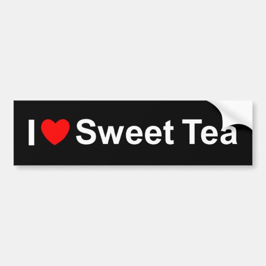 I Love (Heart) Sweet Tea Bumpersticker (Voorkant)