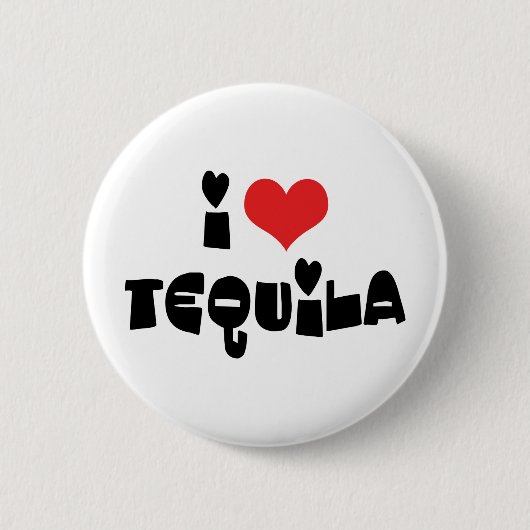 I Love Heart Tequila Ronde Button 5,7 Cm (Voorkant)