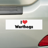 I Love Heart Warthogs Bumpersticker (Op auto)