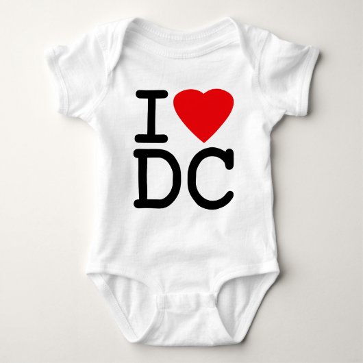 I Love Heart Washington D.C. District of Columbia Romper (Voorkant)