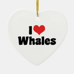 I Love Heart Whales - Whale Lover Keramisch Ornament