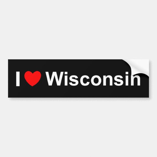 I Love (Heart) Wisconsin Bumpersticker (Voorkant)