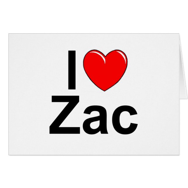 I Love (Heart) Zac (Voorkant Horizontaal)