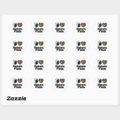 I Love (Heart) Zebrafish Ronde Sticker (Vel)