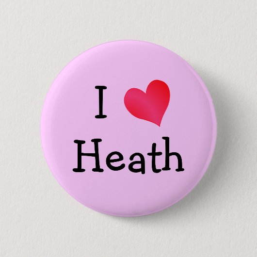 I Love Heath Ronde Button 5,7 Cm (Voorkant)