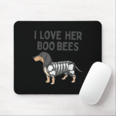 I Love Her Boo Bees Funny Halloween Dachshund Ween Muismat (Met muis)