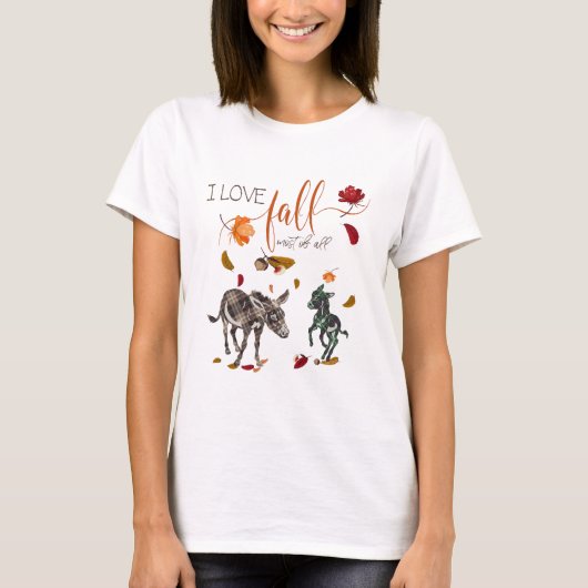 I Love Herfst for Donkey Lovers T-shirt (Voorkant)
