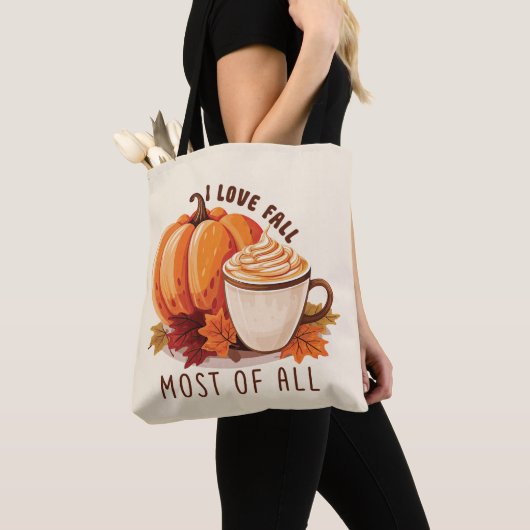 I Love Herfst - Pompoen en Pompoen Spice Latte Draagtas (Dichtbij)