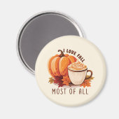 I Love Herfst - Pompoen en Pompoen Spice Latte Magneet (Voorkant / Achterkant)