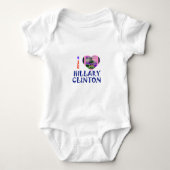 I Love Hillary Clinton for USA President Heart Romper (Voorkant)