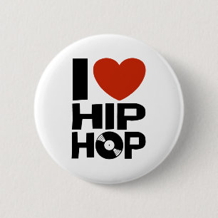 I Love Hip Hop Ronde Button 5,7 Cm