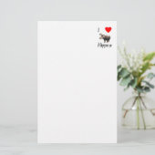 I Love Hippos (2) Briefpapier (Staand voorkant)