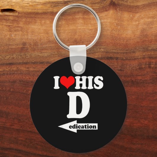 I Love His Dedication Funny Valentine's Day Couple Sleutelhanger (Voorkant)