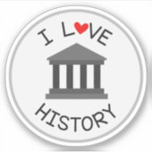 I Love Histoire École Die Cut Sticker Decal (Devant)