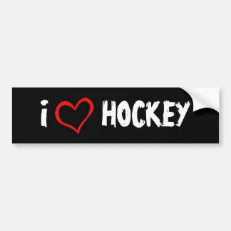 I Love Hockey Bumpersticker