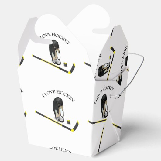 I Love hockey design with stick and helm Bedankdoosjes (Geopend)