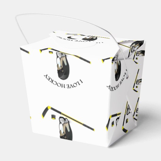 I Love hockey design with stick and helm Bedankdoosjes (Achterkant)