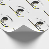 I Love hockey design with stick and helm Cadeaupapier (Hoek)