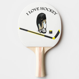 I Love hockey design with stick and helm Tafeltennisbatje