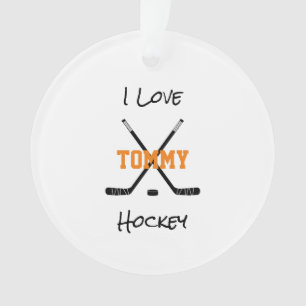 I Love Hockey Joueur NOM Sticks Sports Fun