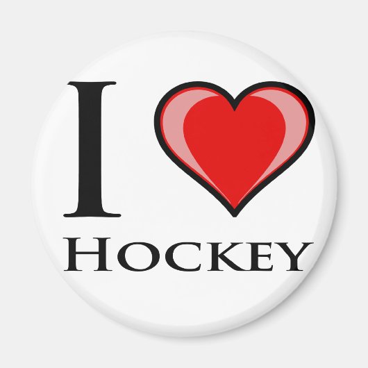 I Love Hockey Magneet (Voorkant)