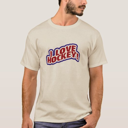 I Love Hockey T-shirts and Gifts (Voorkant)