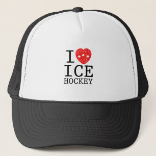 I Love Hockey Trucker Pet