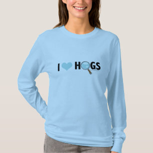 I Love Hogs Light Blue/Black T-shirt