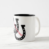 "I Love Horses" 11oz Coffee-Mok Tweekleurige Koffiemok (Voorkant rechts)